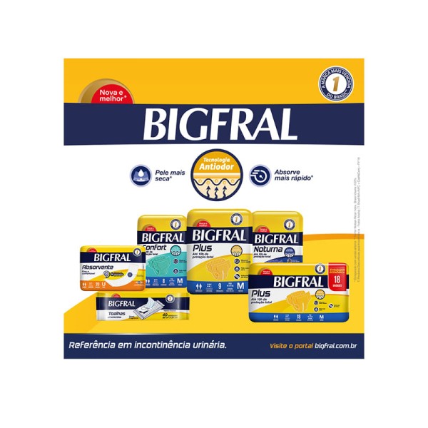 Encontraproduto.com.br - Fralda Geriátrica Adulto Bigfral Plus G c/8 Unidades