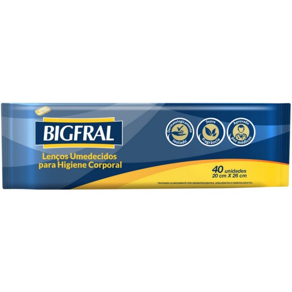 Encontraproduto.com.br - Toalha Umedecida Bigfral com 40 Unidades
