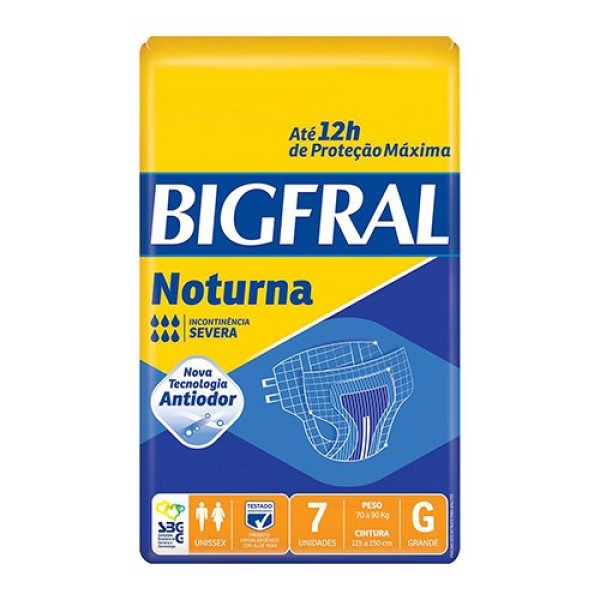 Encontraproduto.com.br - Fralda Descartável Bigfral Derma Plus Noturna G 7 Unidades