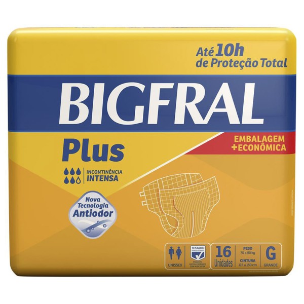 Encontraproduto.com.br - Fralda Geriátrica Bigfral Plus Pratica G 16 Unidades