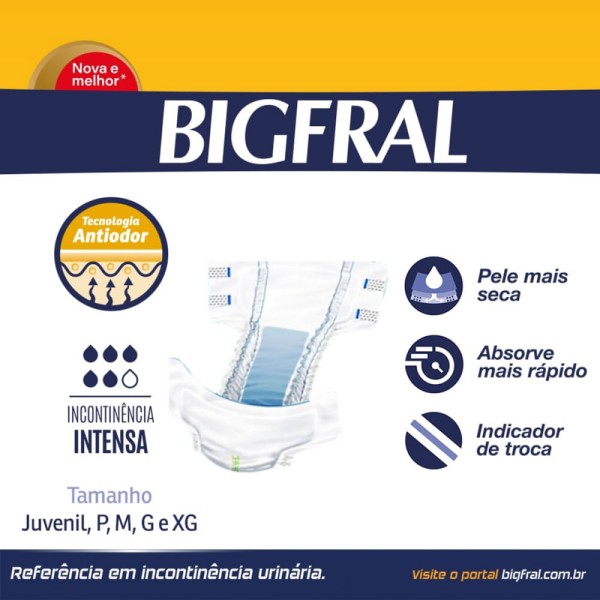 Encontraproduto.com.br - Fralda Geriátrica Bigfral Plus M 9 Unidades