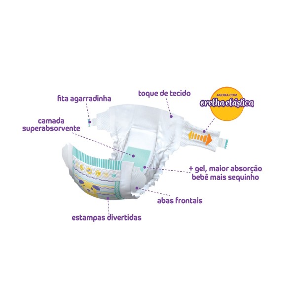 Encontraproduto.com.br - Fralda Pom Pom XG Protek Proteção de Mãe Jumbinho - 12 Unidades