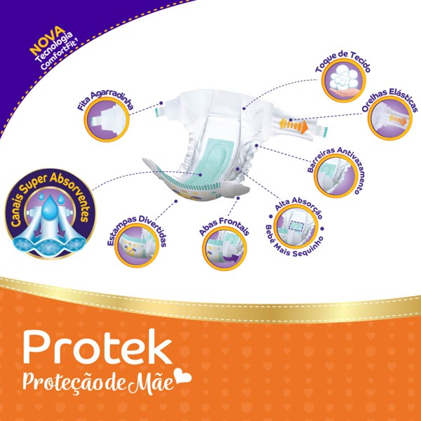 Encontraproduto.com.br - Fralda Pom Pom Protek Proteção de Mãe M 86 Unidades