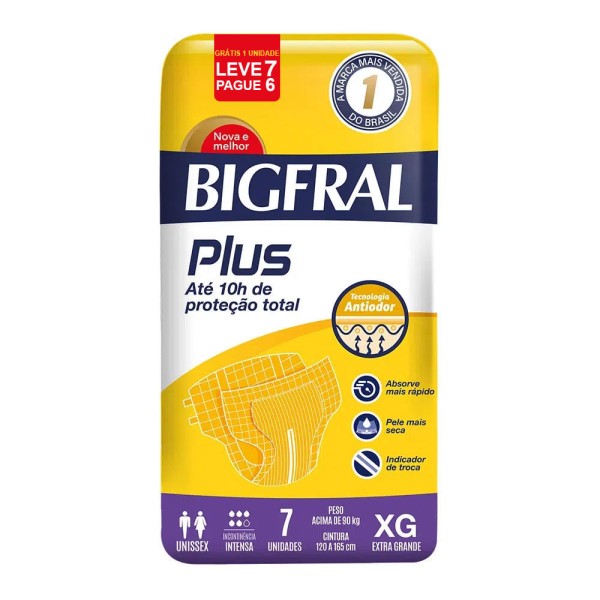 Encontraproduto.com.br - Fralda Geriátrica Bigfral Plus XG Leve 7 Pague 6 Unidades