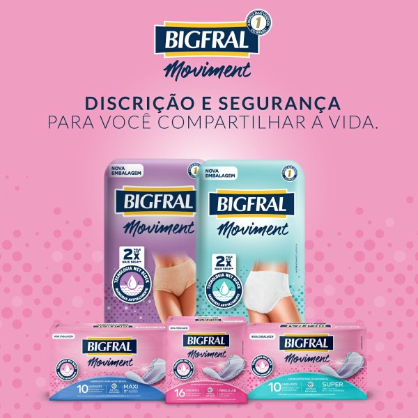 Encontraproduto.com.br - Roupa Íntima Descartável Bigfral Moviment G/XG c/16 Unidades
