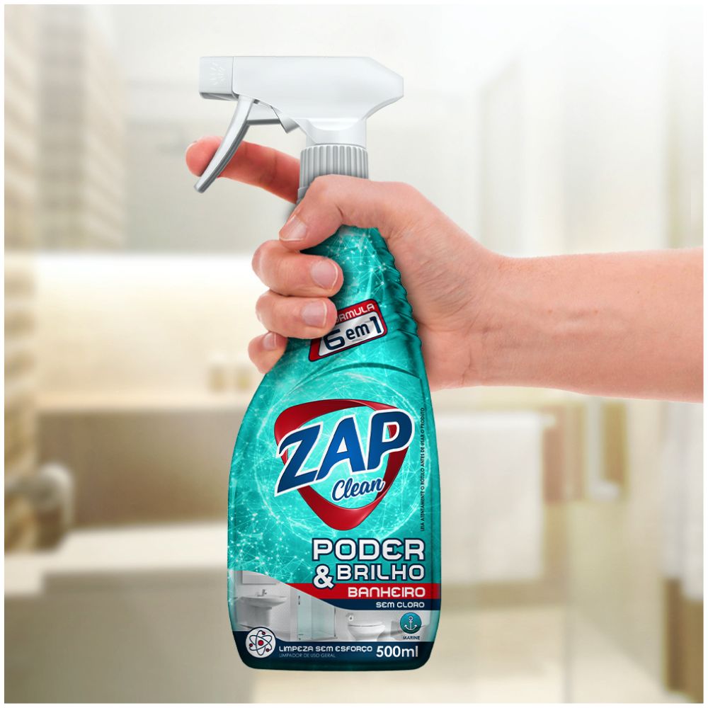 Encontraproduto.com.br - Limpa Banheiro Sem Cloro Zap Clean Poder/Brilho 500ml Soin