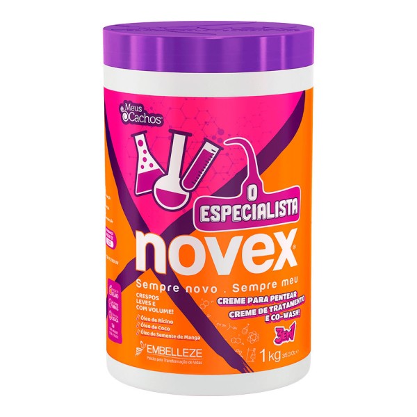 Encontraproduto.com.br - Creme para Pentear Novex O Especialista Embelleze 3 em 1 Crespo Leves 1kg
