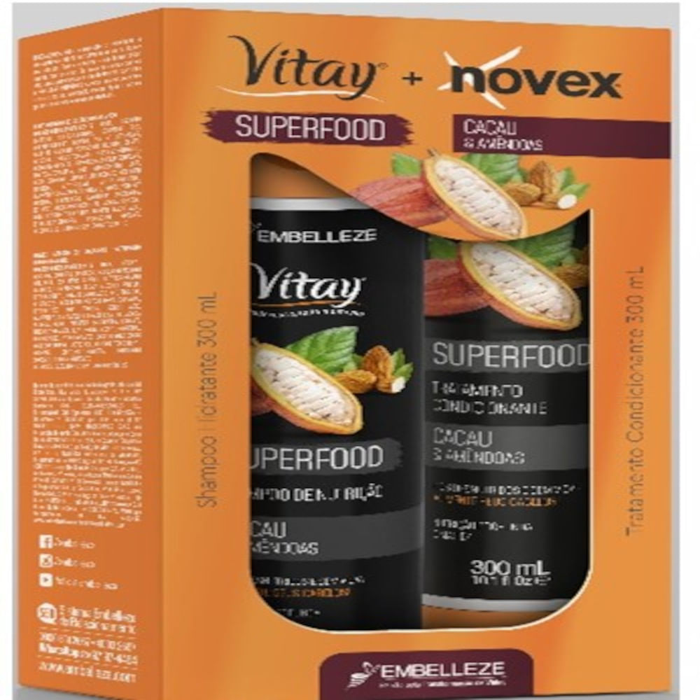 Shampoo + Condicionador Cacau E Amêndoas Novex 300ml