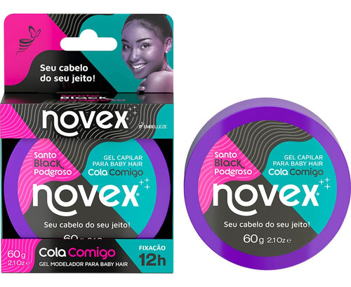 Encontraproduto.com.br - Gel Cola Comigo Novex Meus Cachos Santo Black Poderoso