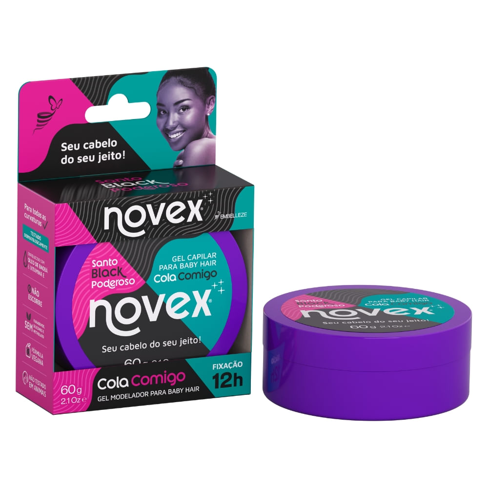 Encontraproduto.com.br - Gel Cola Comigo Novex Meus Cachos Santo Black Poderoso
