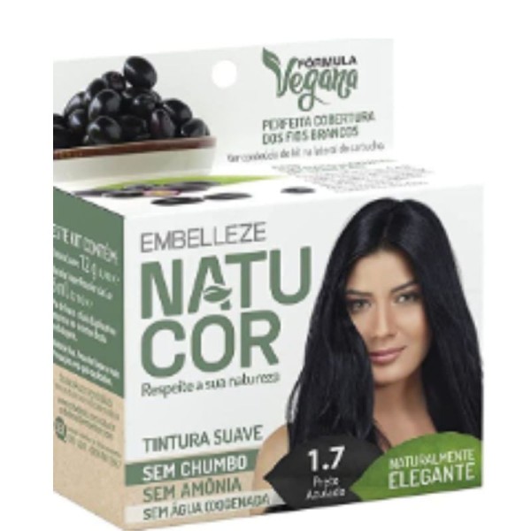 Encontraproduto.com.br - Coloração Natucor 1.7 Jamelão Preto Azulado 12g