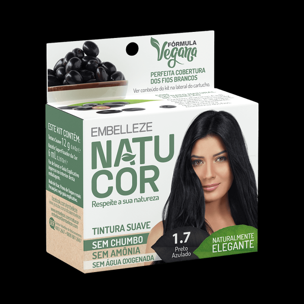 Coloração Natucor 1.7 Jamelão Preto Azulado 12g