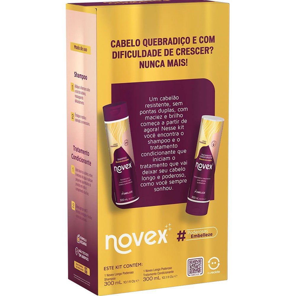 Encontraproduto.com.br - Kit Vitay Novex Longo Poderoso Shampoo + Condicionador