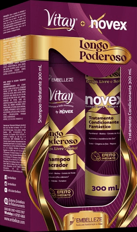Encontraproduto.com.br - Kit Vitay Novex Longo Poderoso Shampoo + Condicionador