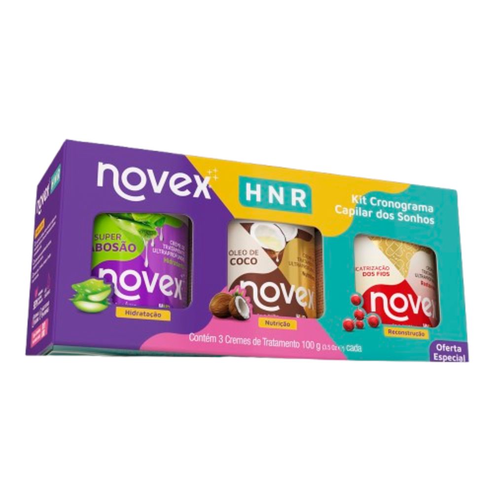 Encontraproduto.com.br - Kit HNR Cronograma Capilar dos Sonhos Novex  Babosão + Coco + Cicatrização