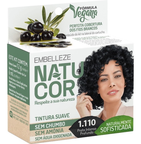Tinta de Cabelo Natucor Naturalmente Charmosa Marrom Tâmara 3.23 Kit Economico
