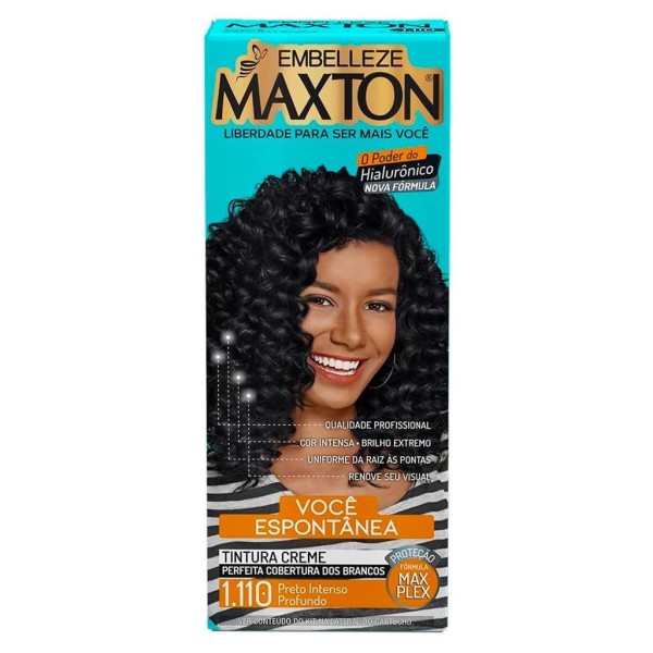 Encontraproduto.com.br - Tinta de Cabelo Maxton Individual Você Mais Espontânea Preto Intenso Profundo 1.110