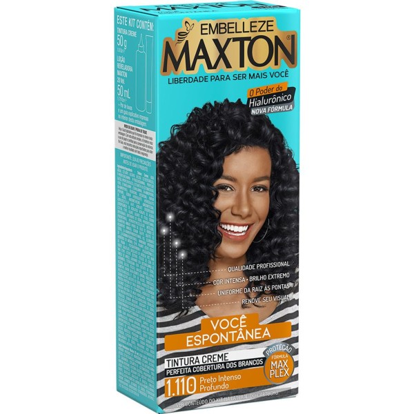 Encontraproduto.com.br - Tinta de Cabelo Maxton Individual Você Mais Espontânea Preto Intenso Profundo 1.110