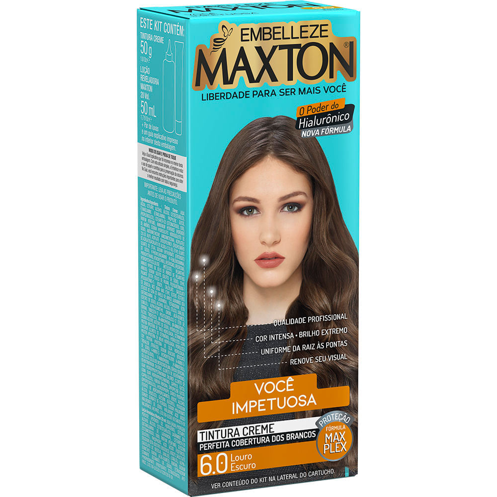 Encontraproduto.com.br - Tinta de Cabelo Maxton Individual Você Mais Impetuosa Louro Escuro 6.0