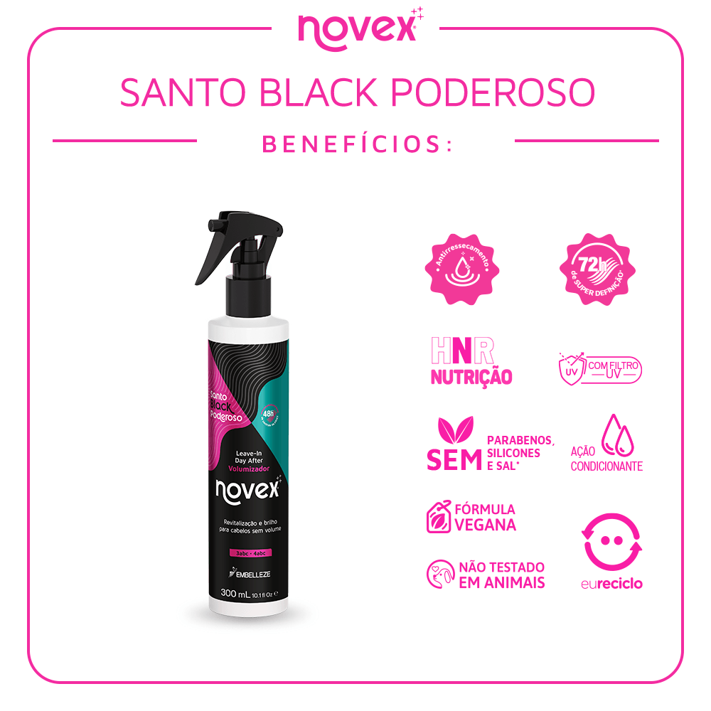 Leave-In Novex Santo Black Poderoso Day After Volumizador