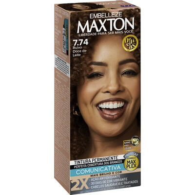 Encontraproduto.com.br - Tinta de Cabelo Maxton Delícias Ruivo Doce de Leite 7.74