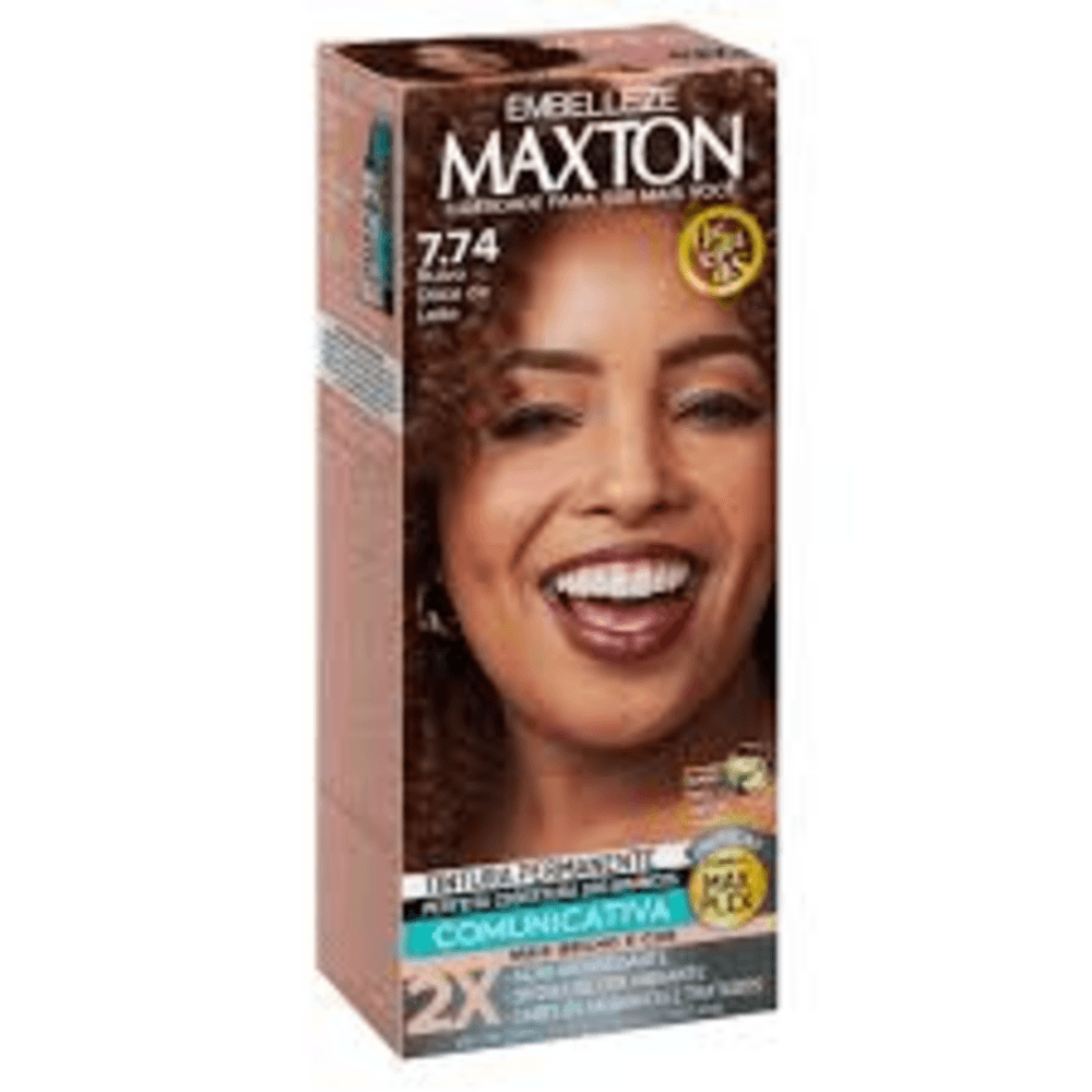 Encontraproduto.com.br - Tinta de Cabelo Maxton Delícias Ruivo Doce de Leite 7.74