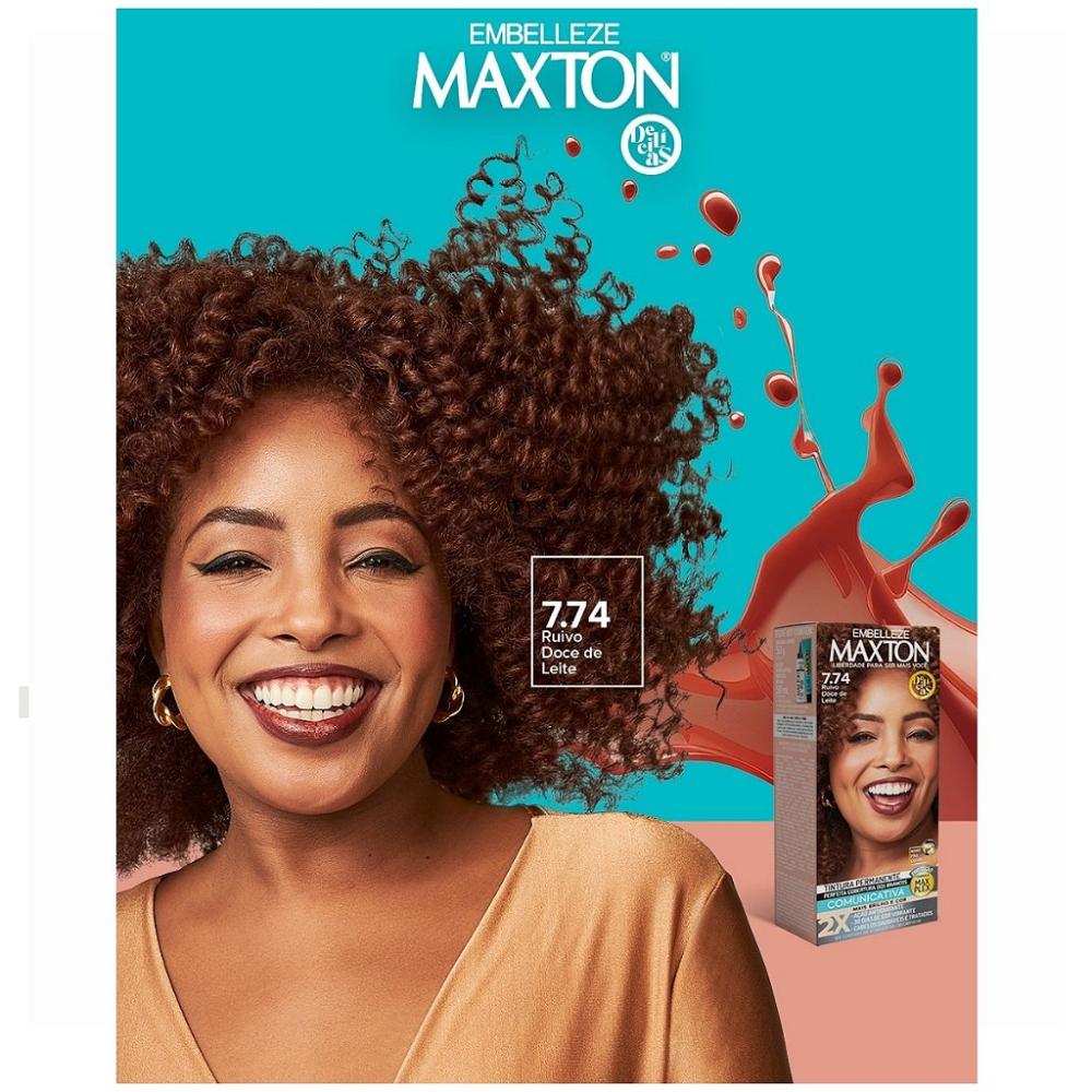 Encontraproduto.com.br - Tinta de Cabelo Maxton Delícias Ruivo Doce de Leite 7.74