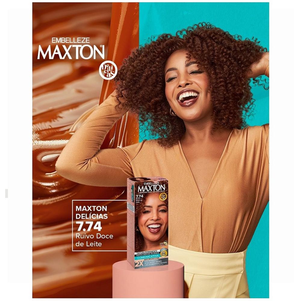 Encontraproduto.com.br - Tinta de Cabelo Maxton Delícias Ruivo Doce de Leite 7.74