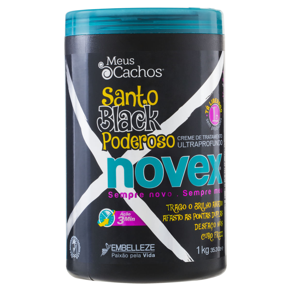 Encontraproduto.com.br - Creme de Tratamento Ultra Profundo Novex Meus Cachos Santo Black Poderoso 1kg
