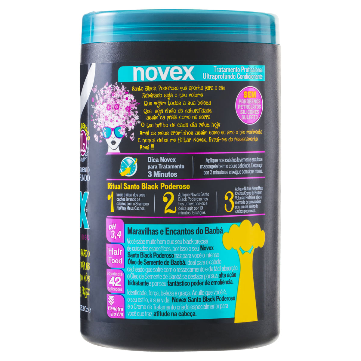 Encontraproduto.com.br - Creme de Tratamento Ultra Profundo Novex Meus Cachos Santo Black Poderoso 1kg