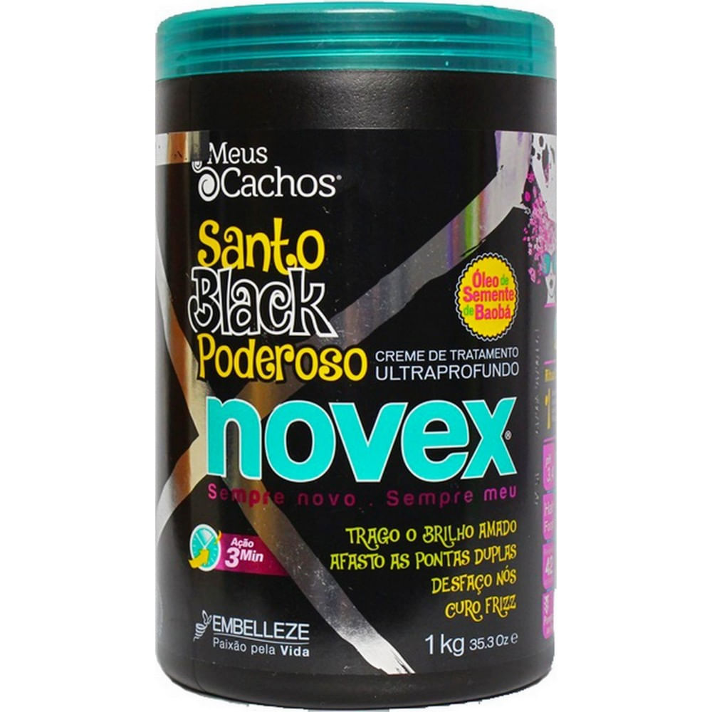 Encontraproduto.com.br - Creme de Tratamento Ultra Profundo Novex Meus Cachos Santo Black Poderoso 1kg
