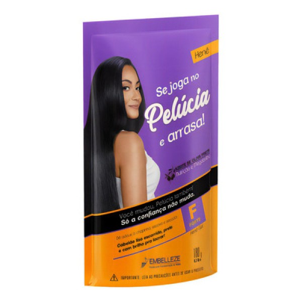 Alisante Capilar Henê Gel Pelúcia Forte Sachê Pouch Embelleze - 180g