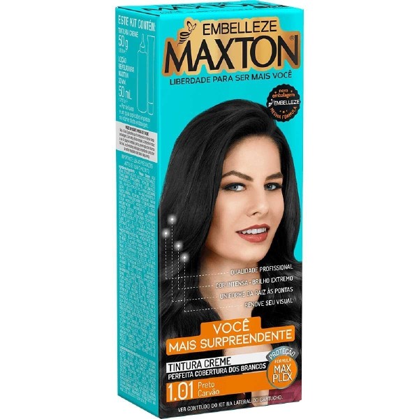 Encontraproduto.com.br - Tintura Maxton 1.01 Preto Carvão