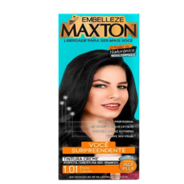 Encontraproduto.com.br - Tintura Maxton 1.01 Preto Carvão