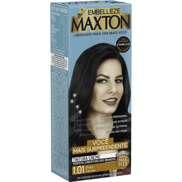 Encontraproduto.com.br - Tintura Maxton 1.01 Preto Carvão