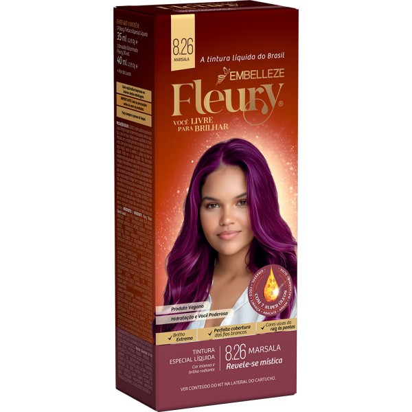 Tintura de Cabelo Fleury Marsala 8.26