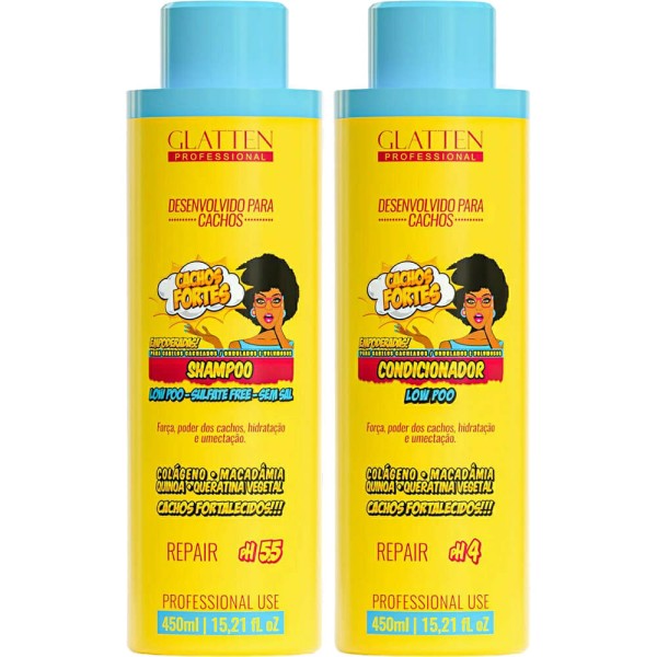 Glatten Cachos Fortes - Kit Repair Low Poo Uso Diário Duo (2 Produtos)