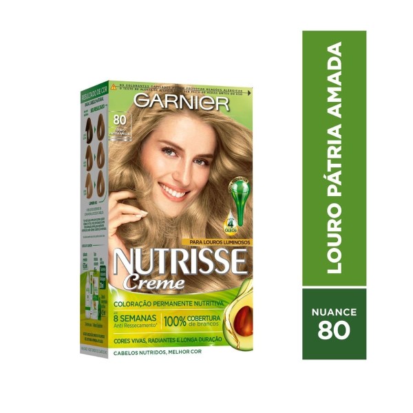 Tintura Creme Garnier Nutrisse 80 Louro Pátria Amada