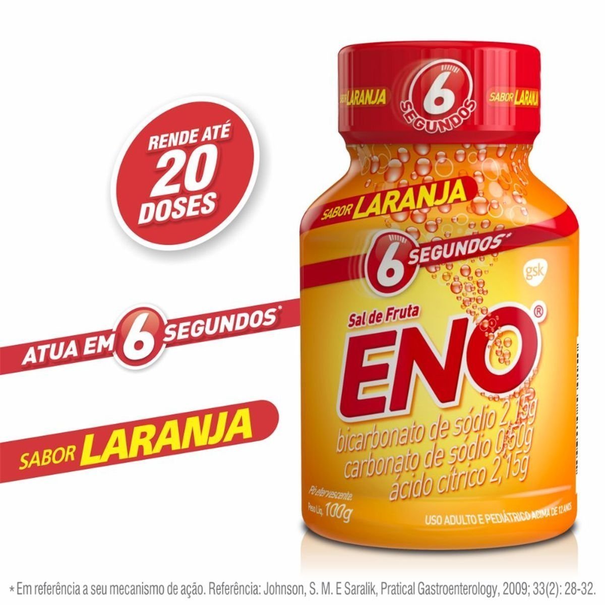 Encontraproduto.com.br - Sal de Fruta Eno Sabor Laranja 100g