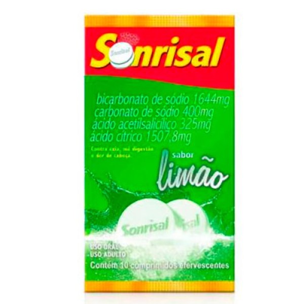 Encontraproduto.com.br - Sonrisal Glaxosmithkline Sabor Limão com 5 envelopes 2 comprimidos Efervescentes