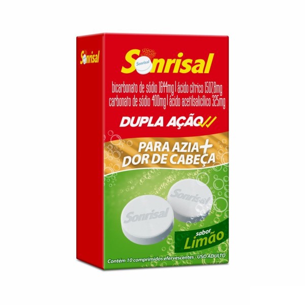 Encontraproduto.com.br - Sonrisal Glaxosmithkline Sabor Limão com 5 envelopes 2 comprimidos Efervescentes