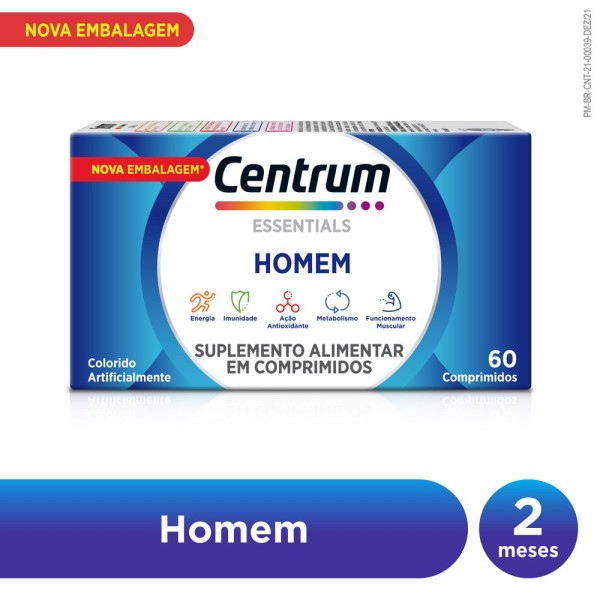 Encontraproduto.com.br - Multivitamínico Centrum Essentials Homem de A a Zinco com 60 comprimido