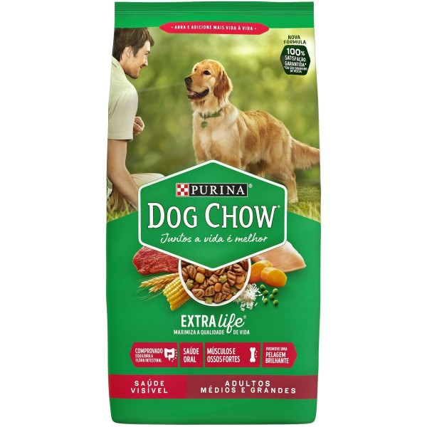 Encontraproduto.com.br - Alimento para Cães Adultos Dog Chow Raças Médias/Grandes Saco com 10,1kg