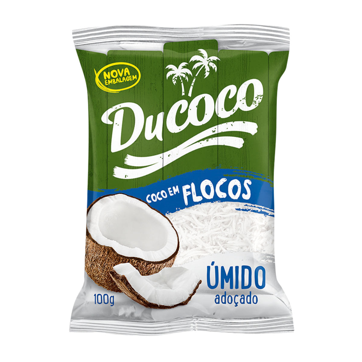 Encontraproduto.com.br - Coco Ralado Úmido Adoçado Em Flocos Ducoco Pacote 100g