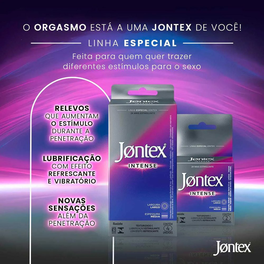 Encontraproduto.com.br - Preservativo Jontex Intense Com 2 Unidades