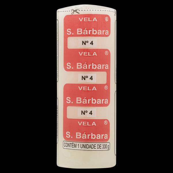 Vela Votiva Branca Número 4 Santa Bárbara 330g