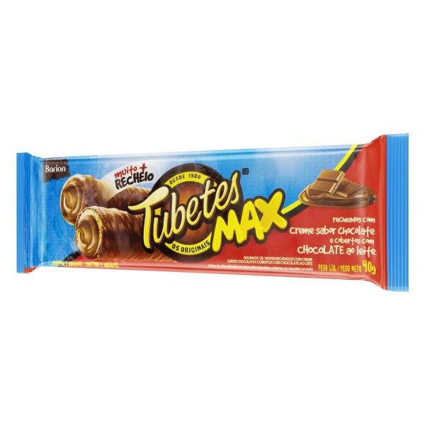 Encontraproduto.com.br - Chocolate BARION Tubetes Max Chocolate ao Leite 40g com 20 unidades