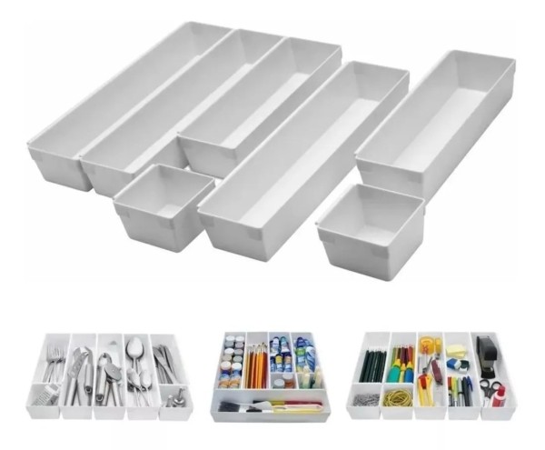 Encontraproduto.com.br - Organizador de Gavetas com 7 Peças - Atuallar