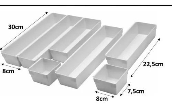 Encontraproduto.com.br - Organizador de Gavetas com 7 Peças - Atuallar