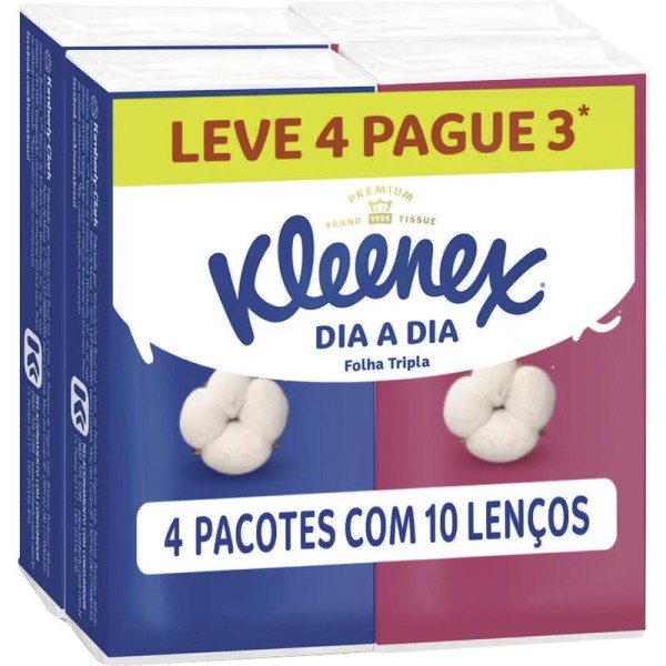 Encontraproduto.com.br - Lenço de Papel Kleenex Bolso Pacote com 4 unidades